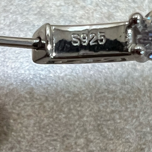 40mm Inside/Outside 925 SS Hoop Diamond Earrings High-Quality CZ - Picture 10 of 11